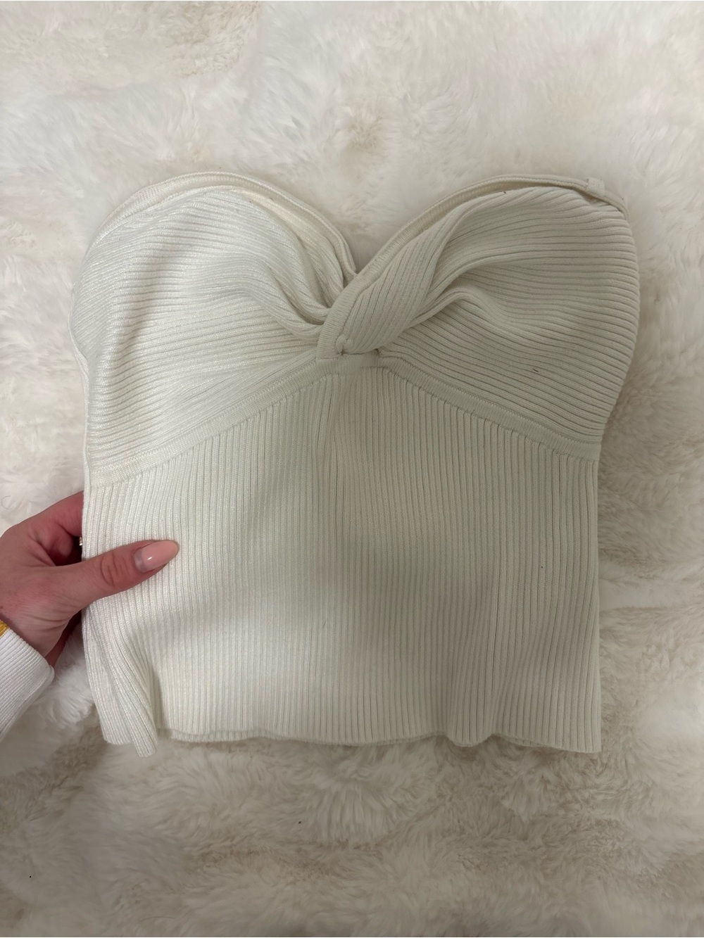 Abercrombie & Fitch Cream Ribbed Twist Tank